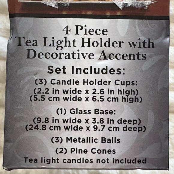 Sophia Elan Home Decor 4 Pc. Tea Light Holder + Decorative Accents Christmas - Picture 3 of 7